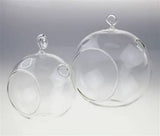 4 x Hanging Clear Glass Ball Tealight Candle Holder  - 8cm Diameter / High - Wedding Globe Decoration Terrarium Succulent Plant Mini Garden Holder Decor Craft Gift