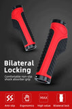 Bicycle Grips MTB Road Bike Double Lock Rubber Handlebar Grips Anti-Slip Rock Bros RED