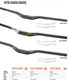 Satori EVO 35 Large - 355mm Rise Handlebar - Black MTB Trekking Universal 780mm Long