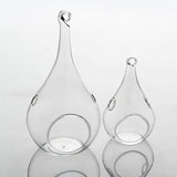 10 Pack of Hanging Clear Glass Tealight Candle Holder Tear Drop Pear Hour Glass Shape - 20cm High Terrarium Plant Mini Garden Holder Decoration Craft Gift