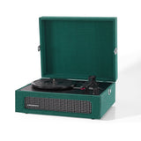 Crosley Voyager Bluetooth Portable Turntable - Dark Aegean + Bundled HolySmoke Bluetooth Retro Speaker - Black