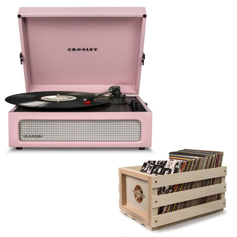 Crosley Voyager Amethyst - Bluetooth Portable Turntable  & Record Storage Crate