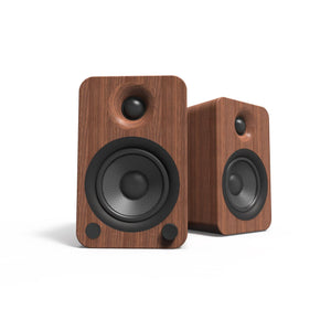 Kanto YU4 140W Powered Bookshelf Speakers with Bluetooth and Phono Preamp - Pair, Walnut