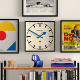 Newgate Number Five Wall Clock Black Blue Hands