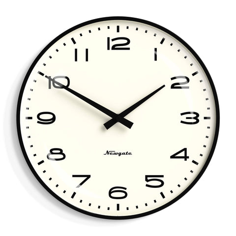 Newgate Radio City Wall Clock Black Arabic Dial - Matte Black