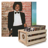 Crosley Record Storage Crate Michael Jackson Off The Wall Vinyl Album Bundle