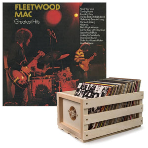 Crosley Record Storage Crate Fleetwood Mac Greatest Hits Vinyl Album Bundle