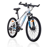 Trinx M114 24 Inch Wheel Kids Mountain Bike 21 Speed MTB White