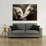 120X80cm Tusker Ties Champagne Framed Hand Painted Canvas Wall Art