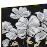 80X80cm Golden Blossoms Gold Framed Hand Painted Canvas Wall Art