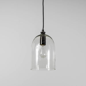 Willow Dome Glass Pendant Light - Pearl Black