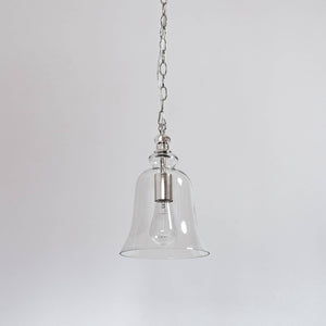 Gracie Glass Bell Shape Pendant Light - Polished Chrome