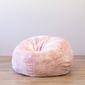 Plush Fur Bean Bag - Marble Pink Cloud