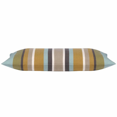 Corban Aqua Rectangle 35x70cm Striped Multicoloured Cushion Cover Nautical