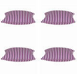 Pack of 4 Dandi Fuchsia Plum Purple & White Striped Square Cushion Covers 40x40cm