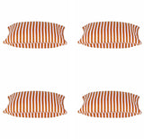 Pack of 4 Dandi Orange & White Striped Nautical Cushion Covers 40x40cm