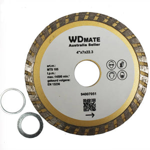 3x Diamond Cutting Disc 105mm 2.0*7.0mm Dry Wet Turbo 22.3 Saw Blade Wheel 4.0