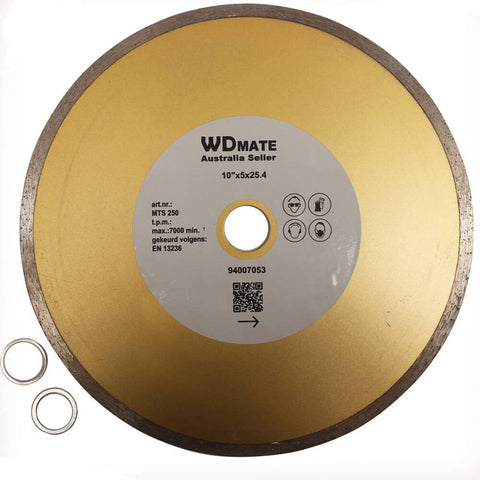 3x Wet Diamond Cutting Disc Wheel 254mm Continuous 10" Saw Blade 2.4*5.0*25.4mm