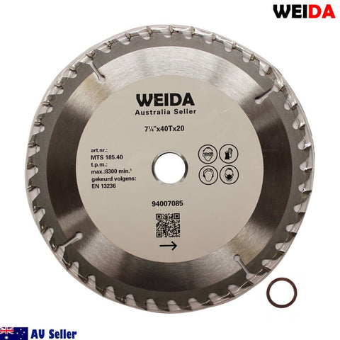 2x 185mm 40T Wood Circular Saw Blade Cutting Disc 7-1/4” Bore20/16mm 2.5mm Kerf