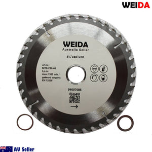 2x 210mm 40T Wood Circular Saw Blade Cutting Disc 8-1/4