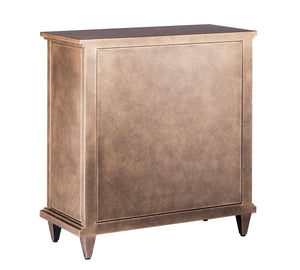 Sideboard Buffet Cabinet Storage with Mirrored Glass Doors in French Brass Finish