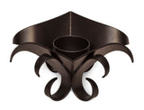 Decorative Black Metal Lotus Tea Light Candle Holders in Set of 2