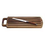 2p Acacia Bread BD & Knife Wooden x 6sets