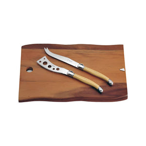 3p Acacia Cheese BD & Knife Set Ivory x 6sets