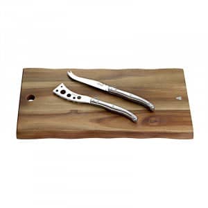 3p Acacia Cheese BD & Knife Set Stainless Steel x 6sets