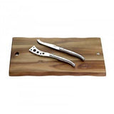 3p Acacia Cheese BD & Knife Set Stainless Steel x 6sets