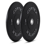 CORTEX 150kg Black Series V2 Rubber Olympic Bumper Plate Set 50mm