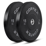 CORTEX 150kg Black Series V2 Rubber Olympic Bumper Plate Set 50mm with 16 Plate Toaster Rack