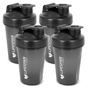 Lifespan Fitness Shaker Bottle 500ml in Black (Pack of 4)