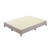 Mattress Base Ensemble Double Size Solid Wooden Slat in Beige with Removable Cover