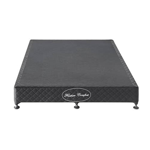 Mattress Base Ensemble King Size Solid Wooden Slat in Charcoal with Removable Cover