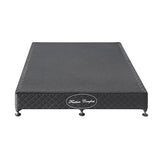 Mattress Base Ensemble Queen Size Solid Wooden Slat in Black with Removable Cover