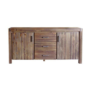 Buffet Sideboard in Chocolate Colour Constructed with Solid Acacia Wooden Frame Storage Cabinet with Drawers