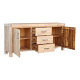 Buffet Sideboard in Oak Colour Constructed with Solid Acacia Wooden Frame Storage Cabinet with Drawers