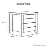 Bedside Table 2 drawers Storage Table Night Stand MDF in White Ash