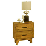 Bedside Table 2 drawers Night Stand Solid Wood Storage Light Brown Colour