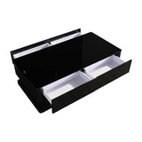 Stylish Coffee Table High Gloss Finish in Shiny Black Colour with 4 Drawers Storage