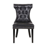 Century 2X Dining Chair Black Pu Wooden Legs