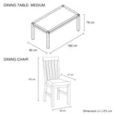 7 Pieces Dining Suite 180cm Medium Size Dining Table & 6X Chairs with Solid Acacia Wooden Base in Oak Colour