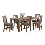 7 Pieces Dining Suite 180cm Medium Size Dining Table & 6X Chairs with Solid Acacia Wooden Base in Chocolate Colour