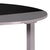 Dining Table in Round Shape High Glossy MDF Wooden Base Combination of Black & White Colour