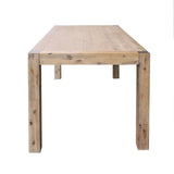 Dining Table 210cm Large Size with Solid Acacia Wooden Base in Oak Colour