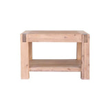 Lamp Table Open Storage Solid Wooden Frame in Classic Oak Colour