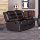 2 Seater Recliner Sofa In Faux Leather Lounge Couch in Brown