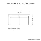 Finlay Charcoal 3R+2R+1R Finest Fabric Electric Recliner Feature Multi Positions Ultra Cushioned USB Outlets