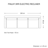 Finlay Charcoal 3R+2R+1R Finest Fabric Electric Recliner Feature Multi Positions Ultra Cushioned USB Outlets